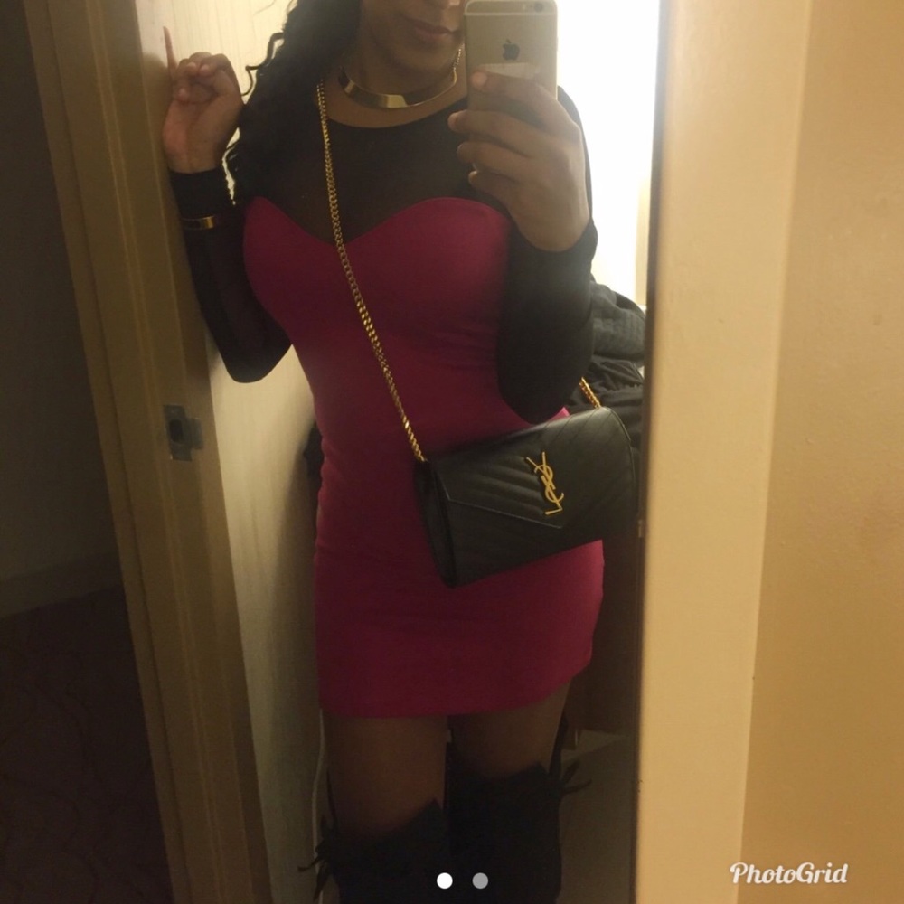 Bodycon mesh mini dress